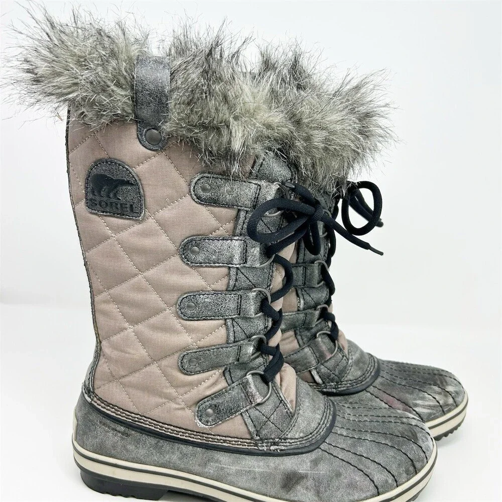 Sorel Tofino II Womens Winter Snow Boots Waterproof Lace Up Gray Taupe Size 10